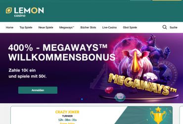 Lemon Casino home page