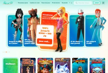 Neon54 Casino home page